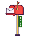 Image of a Mailbox with Vertical Address Plaque
