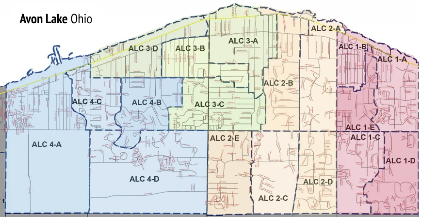 Avon Lake City Ward Map