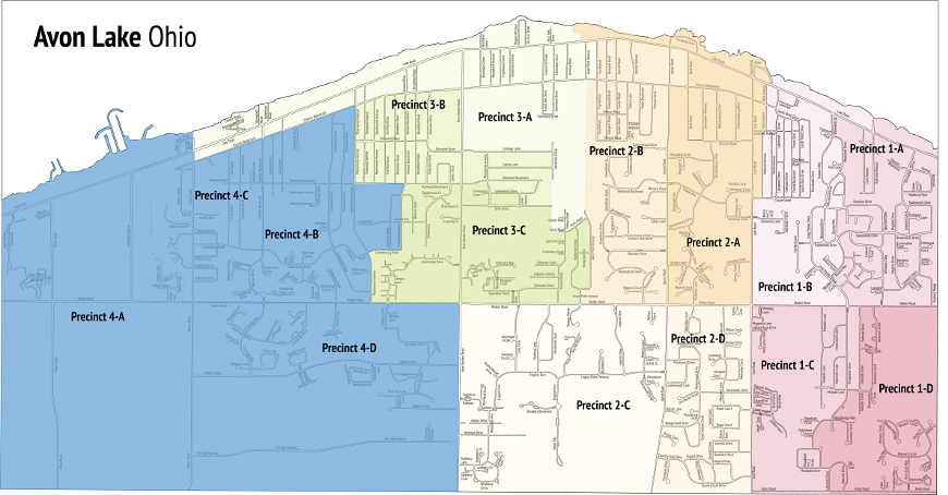 Avon Lake City Ward Map